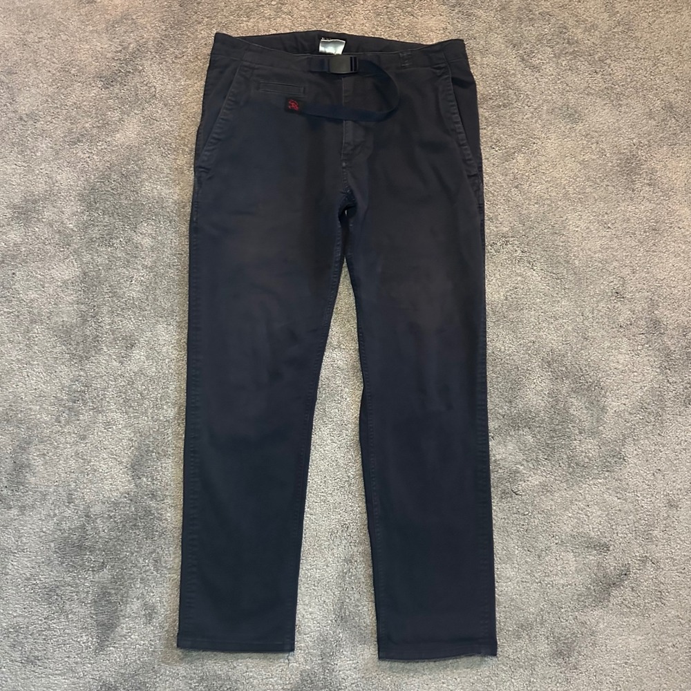 Gramicci Pants Mens Medium Navy Blue MT Design 3776 Climbing Belted Trousers